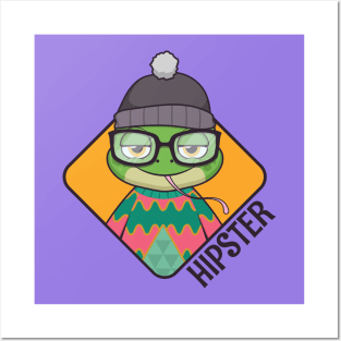 Hipster frog design Posters and Art